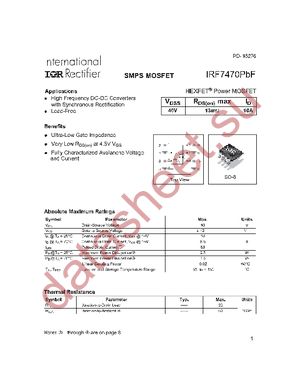 IRF7470PBF datasheet  